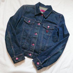 Vintage Fiorucci Safety Jeans Dark Denim Jean Jacket, size M